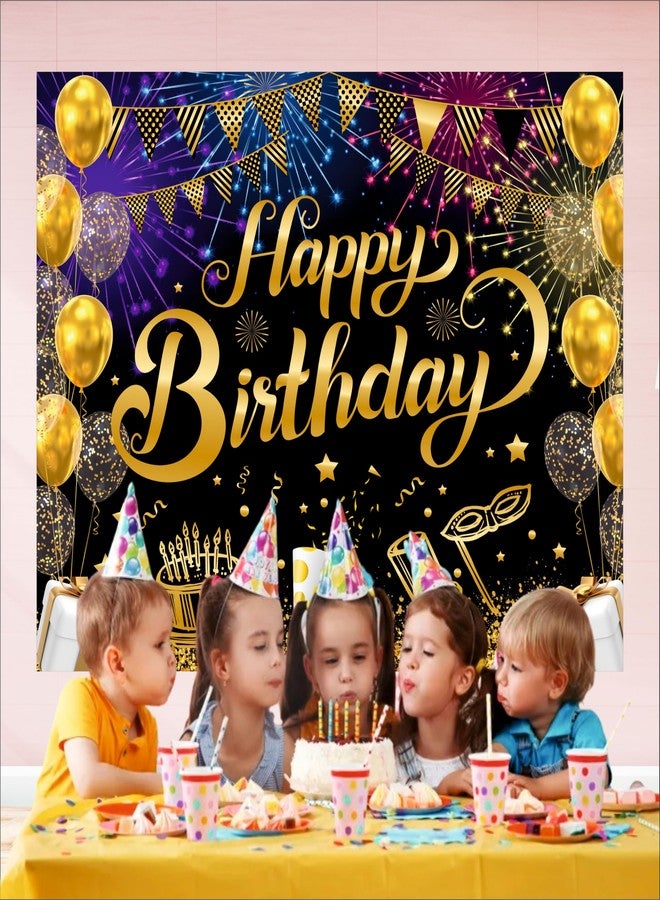 Party Baazaar Black Birthday Backdrop 5x4 Ft | Backdrops for Decoration | Birthday Decoration Backdrop | Banner for Kids Theme Party - Image 4